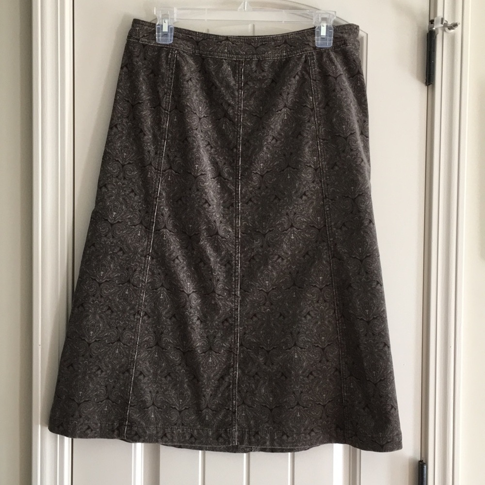 Skirt corduroy 8 stretch Croft&Barrow brown NWOT